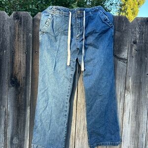 Old Navy Relaxed Fit Blue Jeans with Drawstring